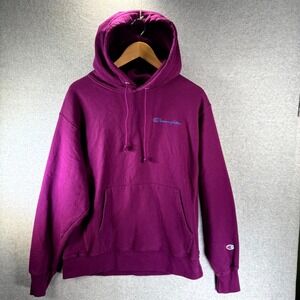 Vintage‎ Champion Reverse Weave Hoodie Men's Large Purple Long Sleeve Pullover